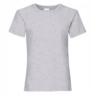 Koszulki dla dziewczynek - T-Shirt Koszulka Dziewczęca BAWEŁNA Fruit of the Loom 61005 SZARA 164 - miniaturka - grafika 1