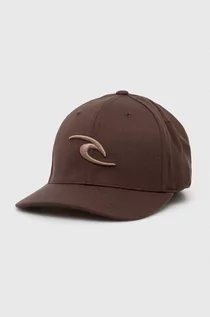 Czapki męskie - Rip Curl czapka z daszkiem kolor brązowy z aplikacją - grafika 1