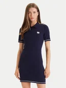 Sukienki - Calvin Klein Sukienka codzienna Microcable LV047F323G Granatowy Slim Fit - miniaturka - grafika 1