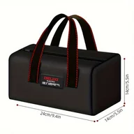 Inne - TEMU Wodoodporna Torba Narzędziowa z Tkaniny Oxford - Przenośne Przechowywanie dla Elektryków i Stolarzy, Czarna z Czerwonymi Akcentami, Wytrzymała - miniaturka - grafika 1