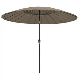 vidaXL Parasol ogrodowy na słupku aluminiowym, 270 cm, taupe vidaXL - Parasole ogrodowe - miniaturka - grafika 1