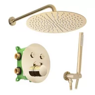 Zestawy prysznicowe - Rea Zestaw Prysznicowy Podtynkowy LUNGO MILER GOLD z termostatem + BOX - miniaturka - grafika 1