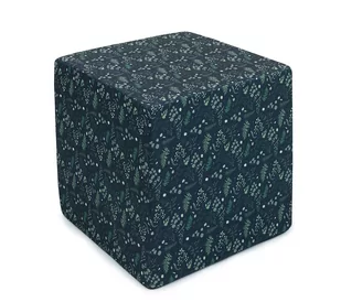 MAMO-TATO Pufa kostka kwadratowa 40x40 Listeczki zielone - Fotele i pufy dla dzieci - miniaturka - grafika 1