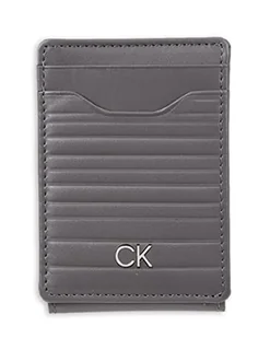 Calvin Klein Męski skórzany portfel z magnetyczną kieszenią z przodu, szary, jeden rozmiar, szary, jeden rozmiar - Portfele - miniaturka - grafika 1