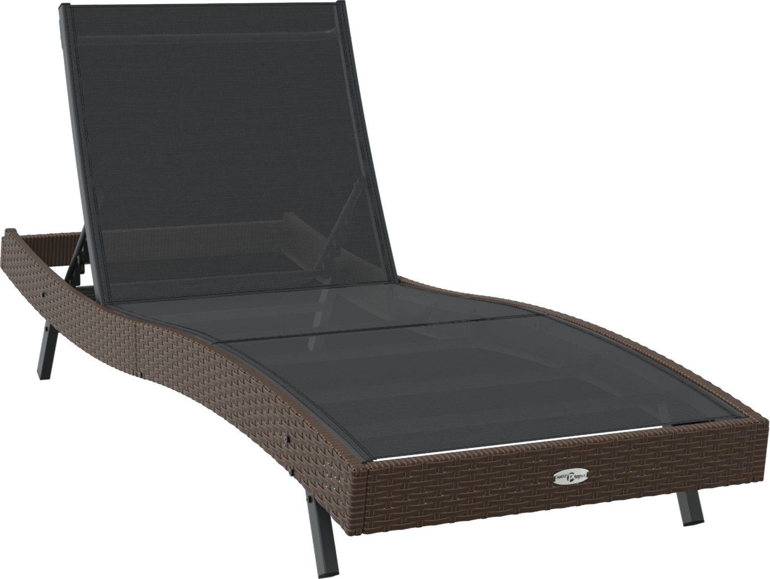vidaXL Leżak z poduszką -osoba 2 pcs Brązowy 40 x 40 x 40.5 cm Polirattan