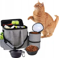 Pozostałe akcesoria dla psów - Wobell Podróżna Torba Kota Psa Zestaw Do Żywności Rzeczy dla zwierząt Pojemniki Miski - miniaturka - grafika 1