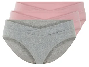 esmara® Figi damskie z bawełną organiczną, 3 pary (M (40/42), Szary/różowy) - Majtki damskie - miniaturka - grafika 1