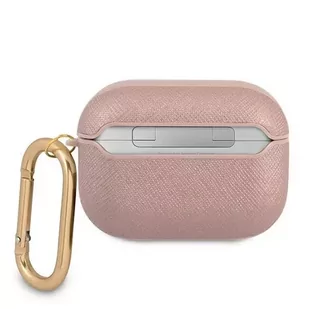 Guess GUAPSASMP AirPods Pro cover różowy/pink Saffiano Script Metal Collection - Akcesoria do słuchawek - miniaturka - grafika 2