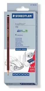 Staedtler Zestaw 6 ołówków Tradition, gumka, temperówka, - Ołówki - miniaturka - grafika 2