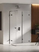 Kabiny prysznicowe - New Trendy Czarna kabina przyścienna z bocznym wejściem 80x80 EXK-6272 Eventa Black Chrome - miniaturka - grafika 1