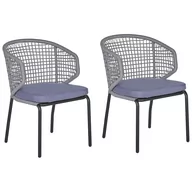 Fotele i krzesła ogrodowe - Shumee Zestaw 2 krzeseł ogrodowych szary PALMI 268182 - miniaturka - grafika 1