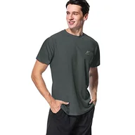 Garnitury - MeetHoo Męska kamizelka surfingowa, koszulka Rash Guard UV UPF 50+, top, ochrona przed słońcem, koszulka z krótkim rękawem, do surfowania, biegania, pływania, ciemnoszary, S - miniaturka - grafika 1