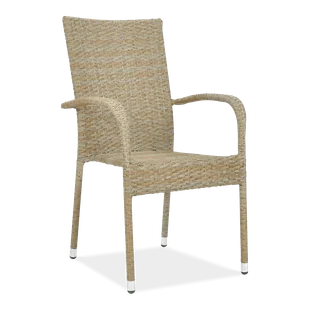 Krzesło z technorattanu FIESTA Beige - Fotele i krzesła ogrodowe - miniaturka - grafika 1