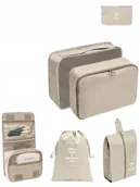 Akcesoria podróżnicze - Organizery Podróżne Beżowe We Wzór 6 Pack V9j - miniaturka - grafika 1