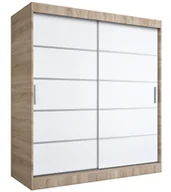 Szafy - Szafa przesuwna dąb sonoma + biały 180 cm W4-Z61 - miniaturka - grafika 1