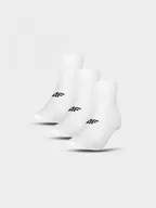 Skarpetki damskie - Damskie skarpety basic (3-pack) 4F 4FRAW24USOCF368 - białe - miniaturka - grafika 1