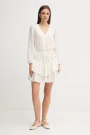 Sukienki - Pepe Jeans sukienka kolor beżowy mini rozkloszowana PL9537702 - miniaturka - grafika 1
