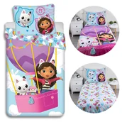 Pościel dla dzieci - Koci Domek Gabi Bawełniana, dwustronna pościel dziecięca, dla dziewczynki, na zamek, 100% bawełna, 140x200cm OEKO-TEX - miniaturka - grafika 1