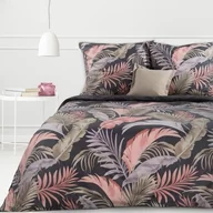 Pościel - Pościel Bawełniana 160X200 Sara 06 Czarna Kolorowa Pastelowa Liście Eurofirany - miniaturka - grafika 1