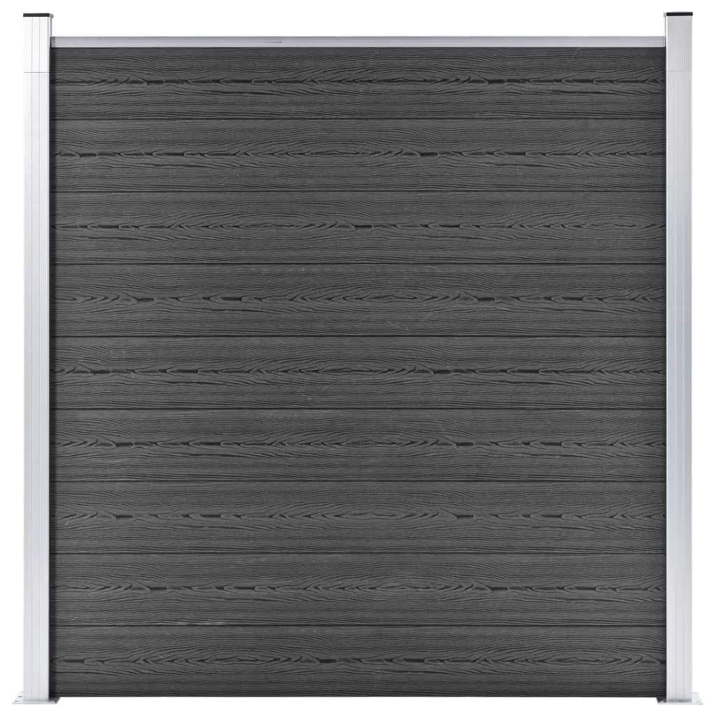 vidaxl Panel ogrodzeniowy, WPC, 180x186 cm, czarny! 148972