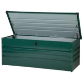Skrzynie ogrodowe - Beliani Skrzynia ogrodowa stalowa ciemnozielona 165 x 70 cm CEBROSA - miniaturka - grafika 1