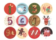 Ozdoby bożonarodzeniowe - Naklejki do Kalendarz Adwentowego DIY - miniaturka - grafika 1
