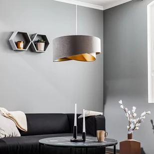 Lampa wisząca Vivien szara/beżowa/złota - Lampy sufitowe - miniaturka - grafika 2