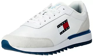 Sneakersy męskie - Tommy Jeans Męskie sneakersy retro Evolve, biały, 48 EU - grafika 1