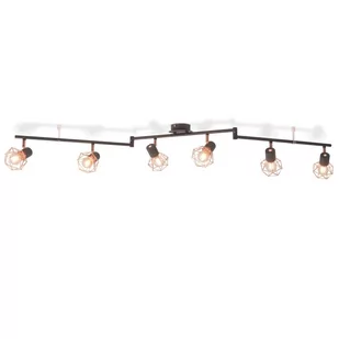 vidaXL Lampa sufitowa z 6 żarówkami E14, czarno-miedziana - Lampy sufitowe - miniaturka - grafika 1