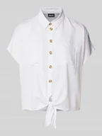 Bluzki damskie - Bluzka koszulowa o pudełkowym kroju z wiązanym detalem model ‘PIA’ - miniaturka - grafika 1