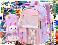 Przybory szkolne - WYPRAWKA SZKOLNA DLA PIERWSZOKLASISTY + PLECAK XXL DO SZKOŁY DUŻY ZESTAW dziewczynki 1 2 3 klasy - miniaturka - grafika 1