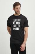 Koszulki męskie - Puma t-shirt bawełniany męski kolor czarny z nadrukiem 678976. - miniaturka - grafika 1