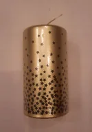Świece - Świeca walec złota w czarne gwiazdki 57 x 110 mm Euro Kerze - miniaturka - grafika 1
