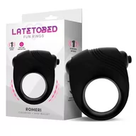 Pierścienie erekcyjne - LateToBed Romeri Ring + Vibrating Bullet Silicone Black - miniaturka - grafika 1