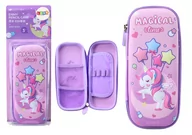 Piórniki - Piórnik 3D Jednorożec Rozkładany Fioletowy 23x10x5 cm - miniaturka - grafika 1