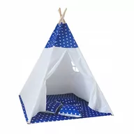 Namioty i tipi dla dzieci - 4iQ Namiot Tipi Blue Dla Dzieci W Gwiazdki + Poduszki - miniaturka - grafika 1