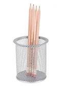 Przyborniki na biurko - NET Kubek okrągły siatka duży srebrny B802A Net - miniaturka - grafika 1