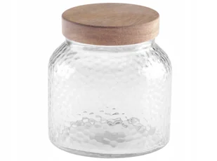 Pojemnik szklany na żywność z drewnianą pokrywką Ravi 600 ml - Pojemniki kuchenne - miniaturka - grafika 1
