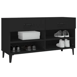 Lumarko Szafka na buty, czarna, 102x35x55 cm, materiał drewnopochodny - Szafki na buty - miniaturka - grafika 5