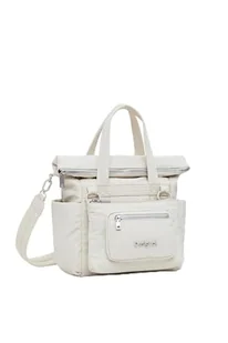 Desigual Women's Accessories Nylon Hand Bag, White, biały - Torebki damskie - miniaturka - grafika 1
