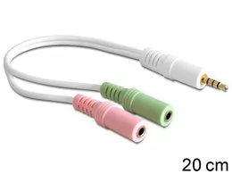 Delock Adapter Mini Jack(M) 4Pin -> Mini Jack(F)x2 20cm 65447 - Złącza, przejściówki, adaptery - miniaturka - grafika 2