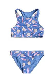 Stroje kąpielowe dla dziewczynek - Roxy dwuczęściowy strój kąpielowy dziecięcy LOREM kolor niebieski - grafika 1
