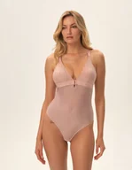 Bielizna nocna - Body Osom - beżowy S - miniaturka - grafika 1