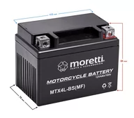 Części motocyklowe - Akumulator Moretti AGM (Gel) MTX4L-BS - miniaturka - grafika 1