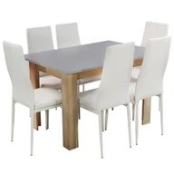 Stoły z krzesłami - Zestaw Stół Modern 120 Gs I 6 Białych Krzeseł Nicea - miniaturka - grafika 1