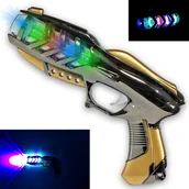 Zabawki militarne - Pistolet dla dzieci srebrno złoty pistolet na baterie - miniaturka - grafika 1