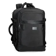 Torby na laptopy - Pepe Jeans Blackmore Plecak kabinowy na laptopa 15,6 cala czarny 30 x 44 x 18 cm poliester z akcentami ze sztucznej skóry 23,76 l by Joumma Bags, Czarny (Black), Talla única, Plecak kabinowy na - miniaturka - grafika 1