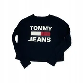 Bluzki damskie - Krótka bluzka damska długi rękaw TOMMY HILFIGER XS - miniaturka - grafika 1