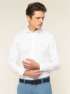 Koszule męskie - TOMMY HILFIGER Tailored Koszula Poplin Classic TT0TT06391 Biały Slim Fit - grafika 1