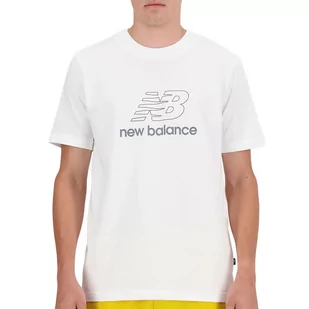 Koszulka New Balance MT41906WT - biała - Koszulki sportowe męskie - miniaturka - grafika 1